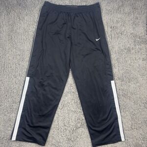 VTG Nike Basketball Uncompromising Excellence Black Snap Button Pants Men's XL